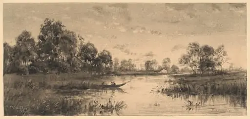 Evening on a River with a Boatman