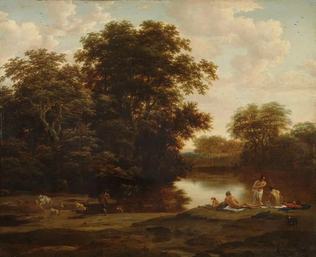 Landscape with bathers