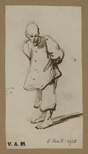 A stooping Chinese man