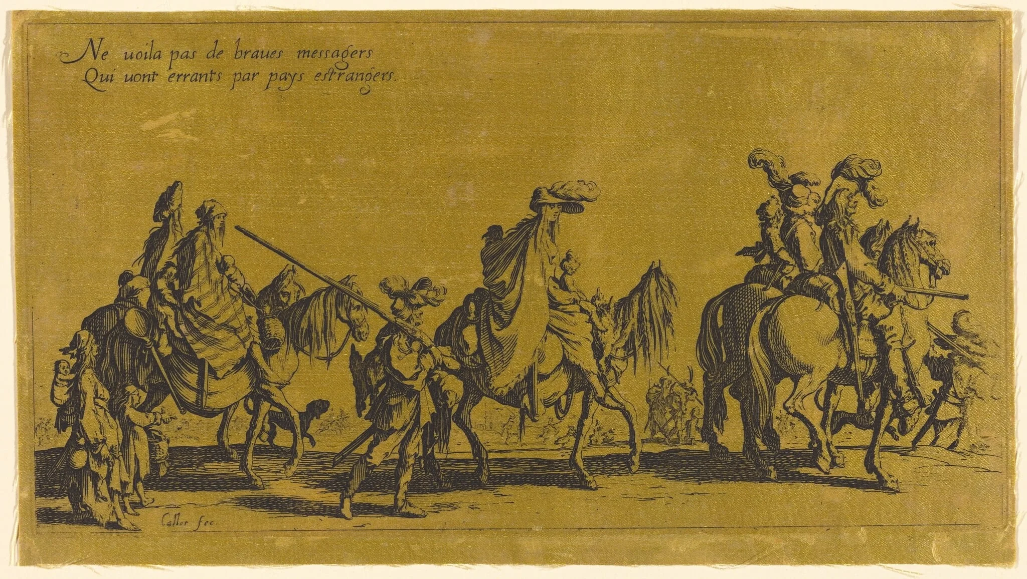 The Bohemians Marching: The Vanguard, by Jacques Callot, ink, 1701