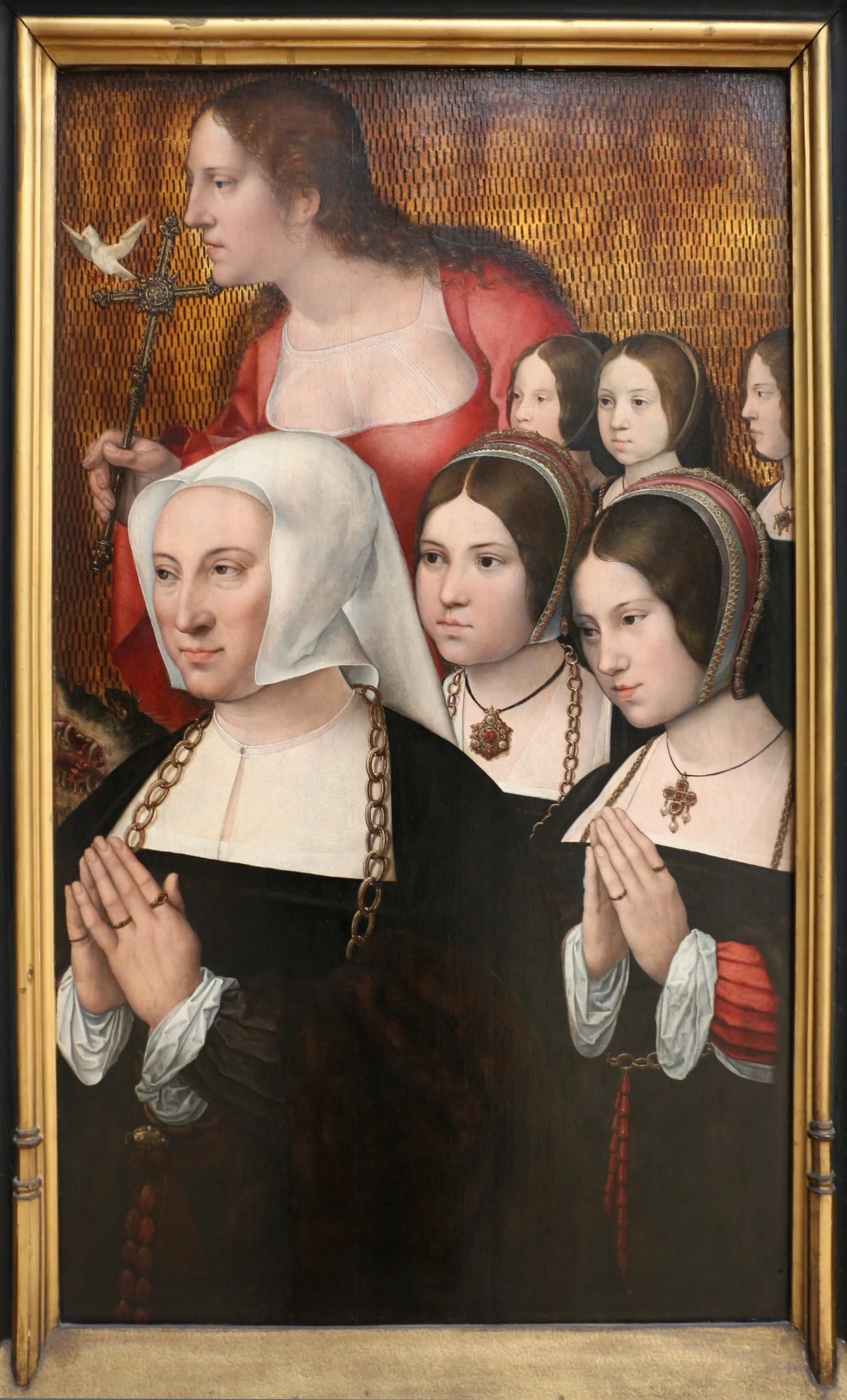 Portrait of Marguerite Numan, wife of Philippe Haneton, with her five daughters and Saint Margaret