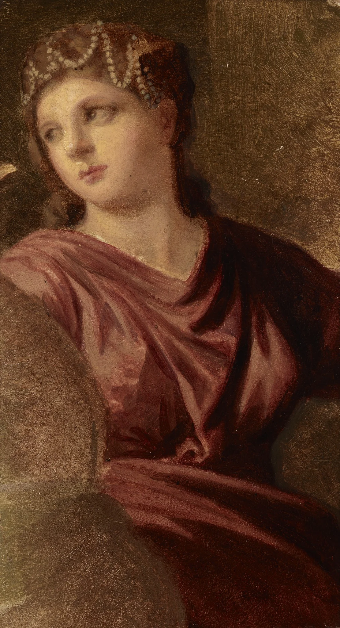Woman with Pearls in Her Hair