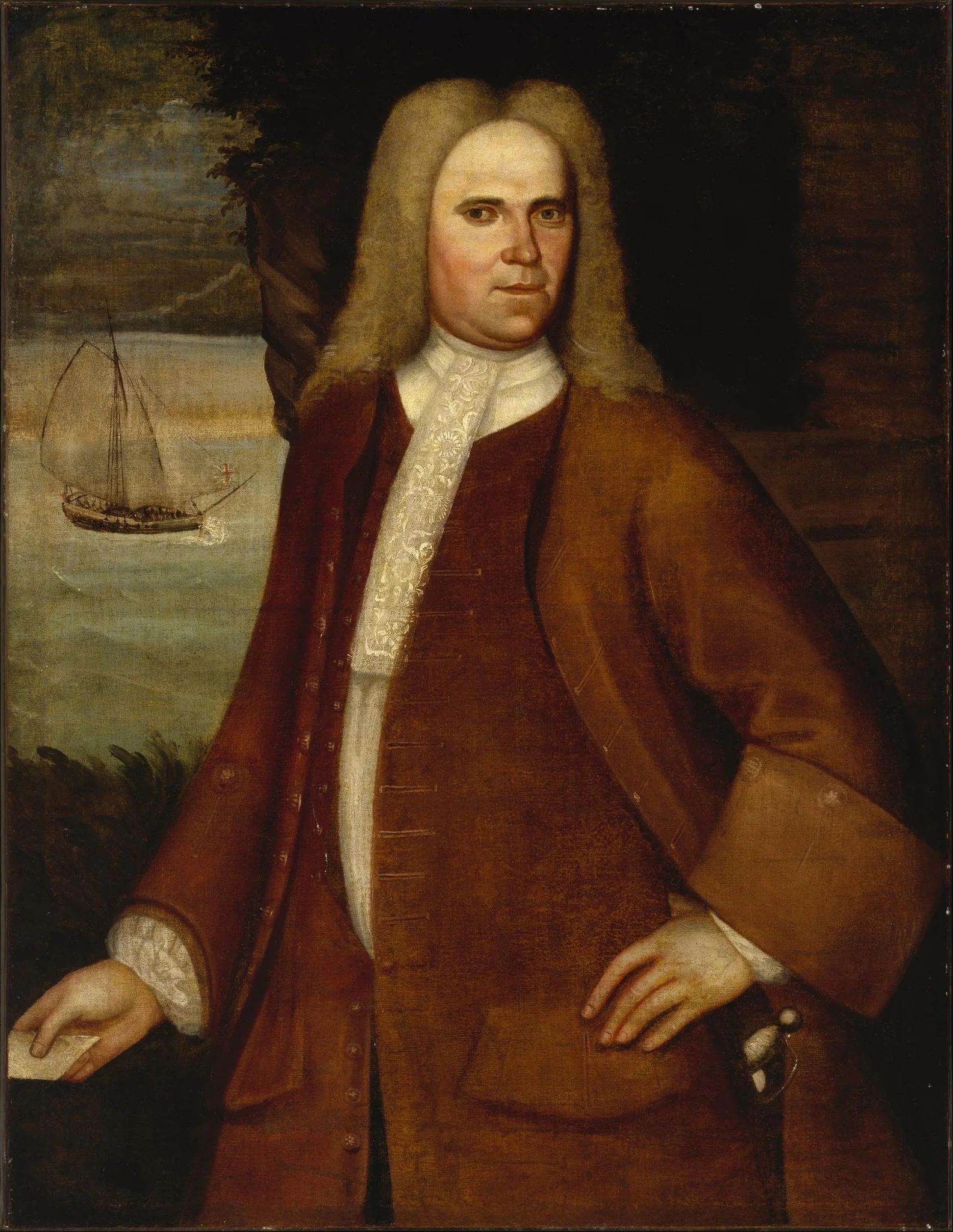 Portrait of Ebenezer Coffin, by Nehemiah Partridge, oil, 1716