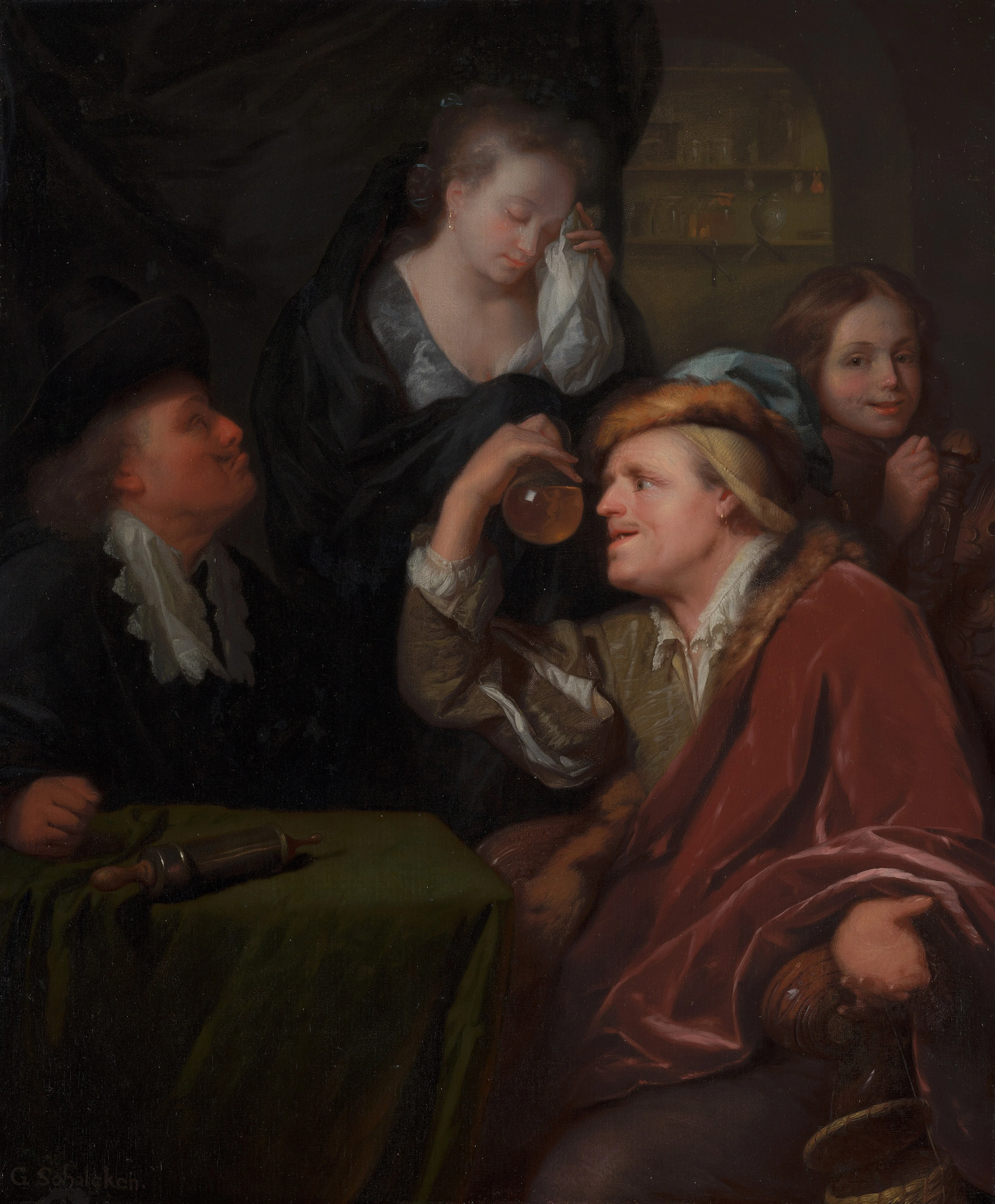 The Medical Examination, by Godfried Schalcken, oil, 1690