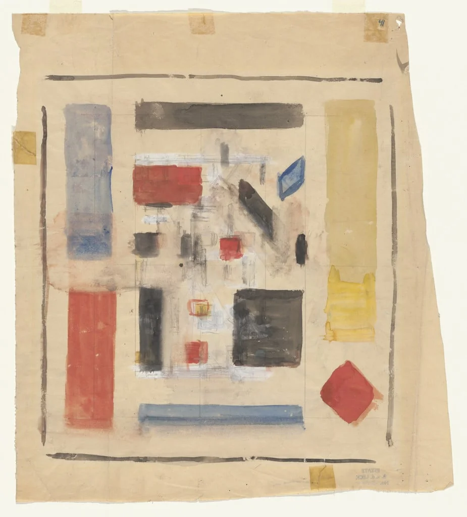 Untitled, by Bart van der Leck, gouache, 1916