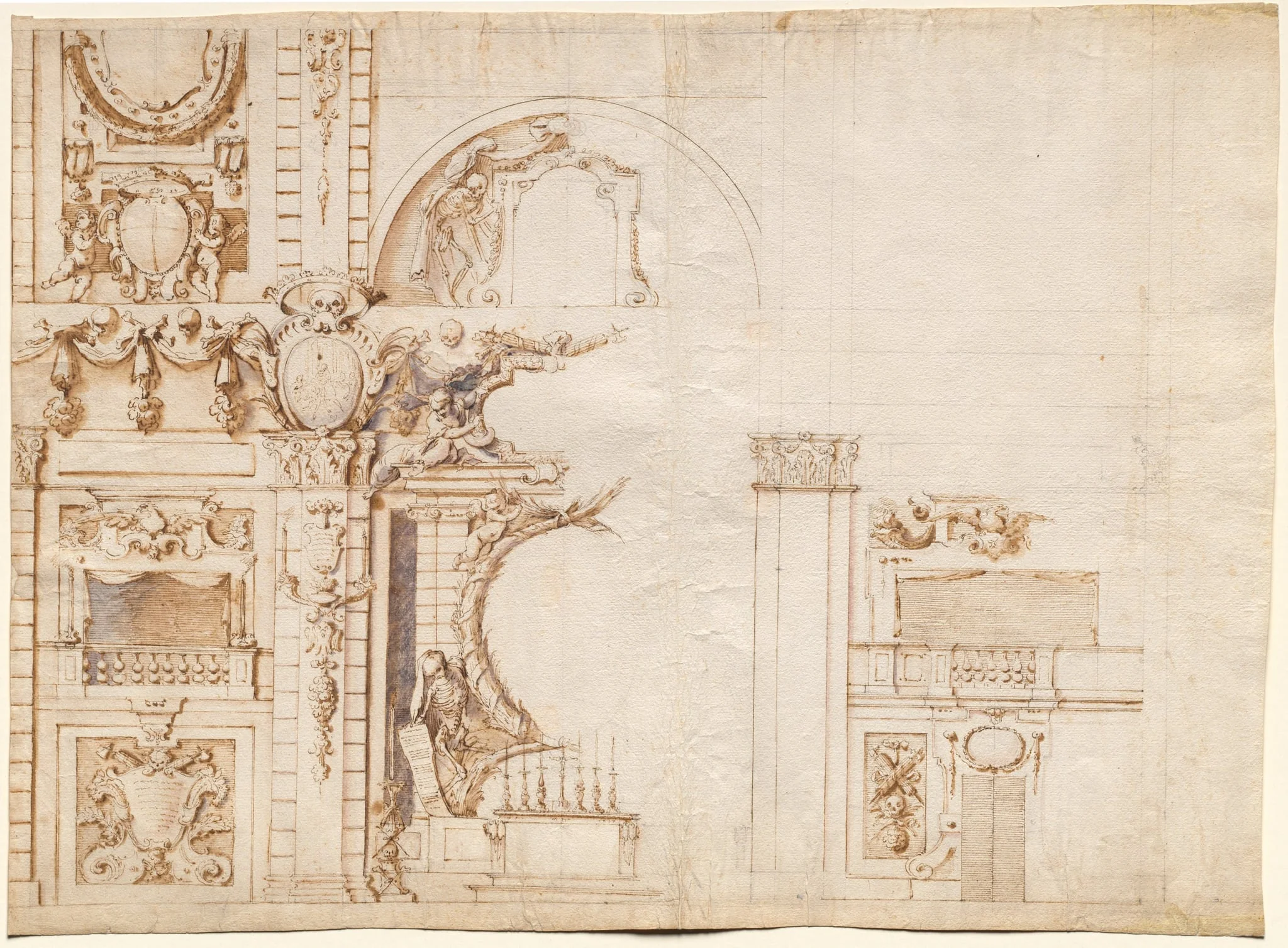 Study for the 'Essequie' Conducted in San Lorenzo, Florence, in 1637 in Honour of Holy Roman Emperor Ferdinand II, by Alfonso Parigi, 1637
