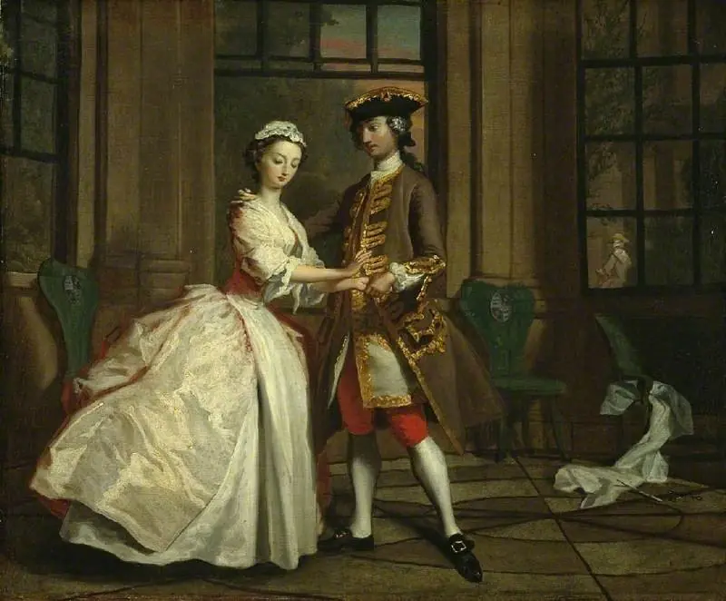 Pamela and Mr B. in the summer house