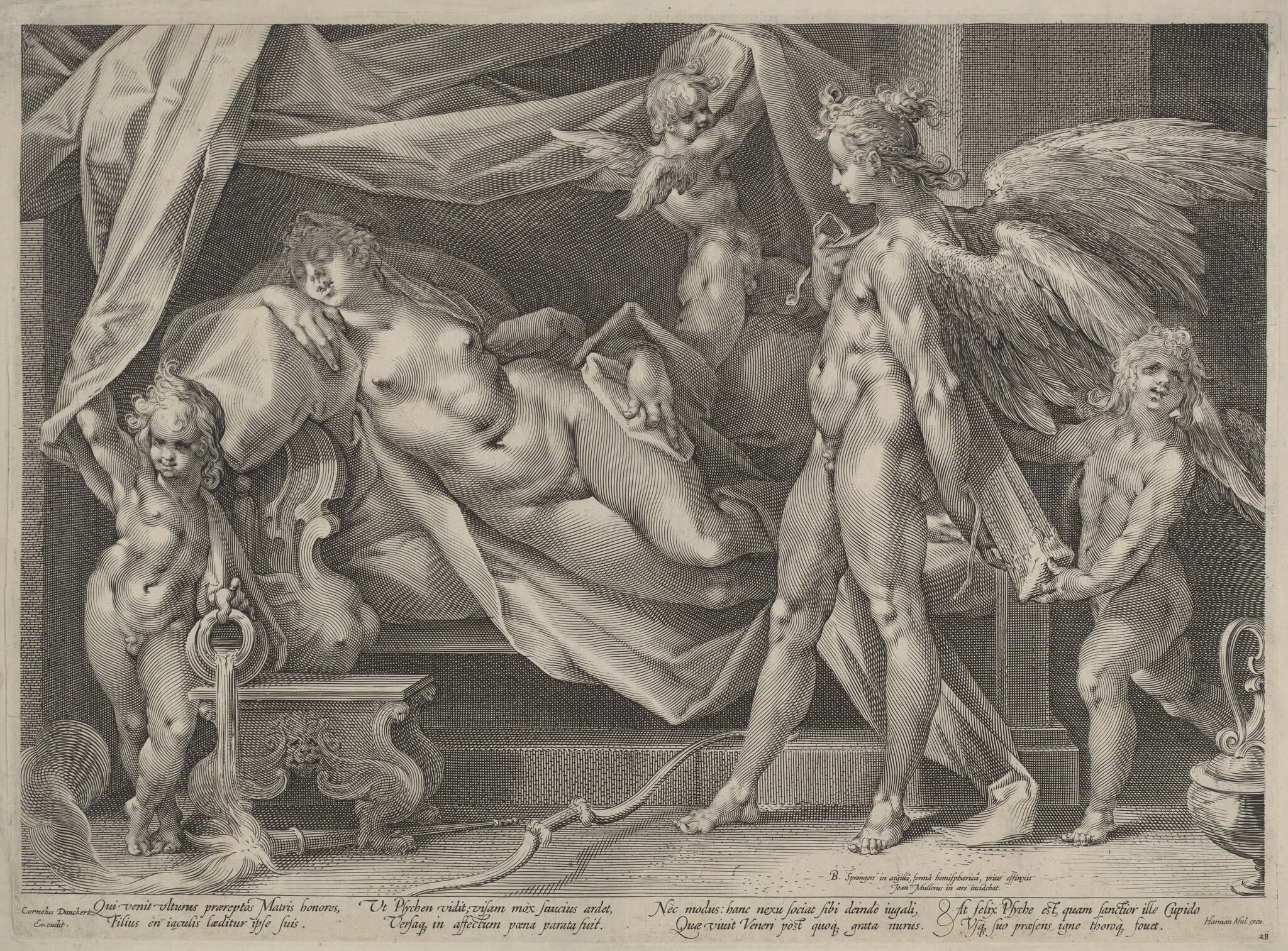 Cupid and Psyche, by Jan Muller, ink, 1600