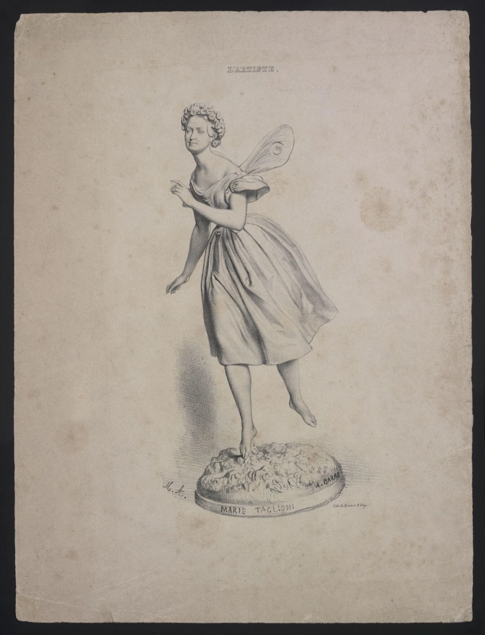 'L'Artiste.  Marie Taglioni', by Caravaggio, 1834