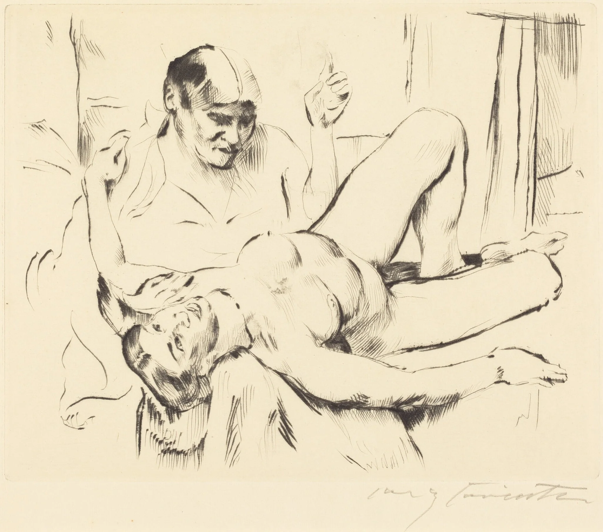 Weissagung (Prophecy), by Lovis Corinth, ink, 1914