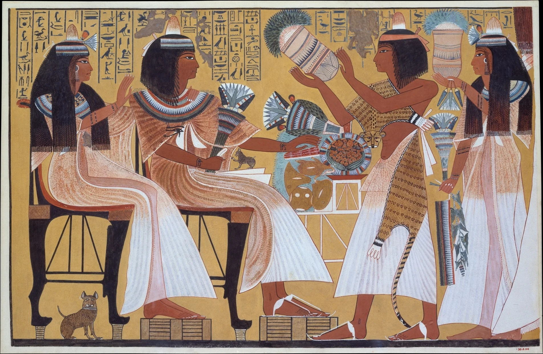 Ipuy and Wife Receive Offerings from Their Children (substantially restored), by Norman de Garis Davies, unspecified