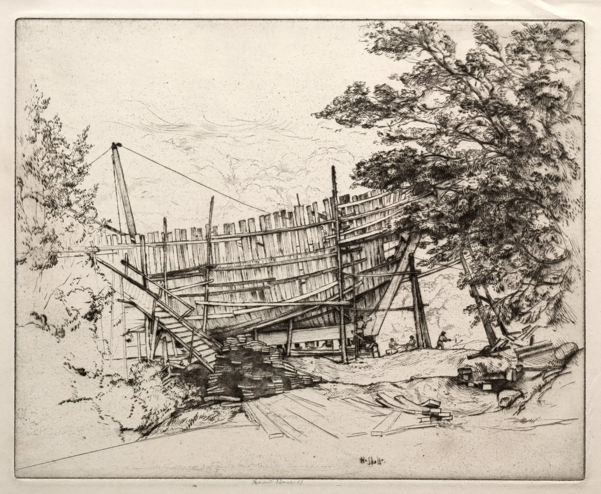 Shipbuilding, by Ernest Haskell, 1910