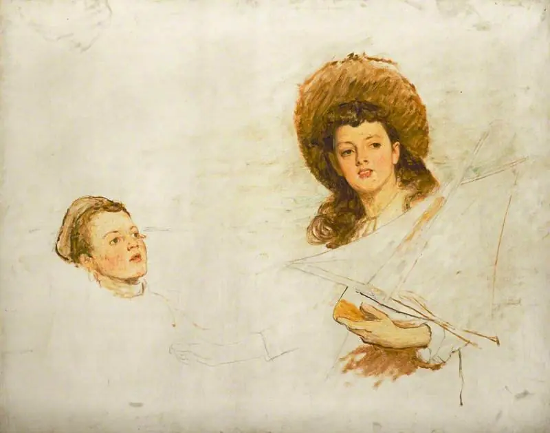 Study of the Artist's daughter Hilda Orchardson (born 1875) and one of her younger brothers