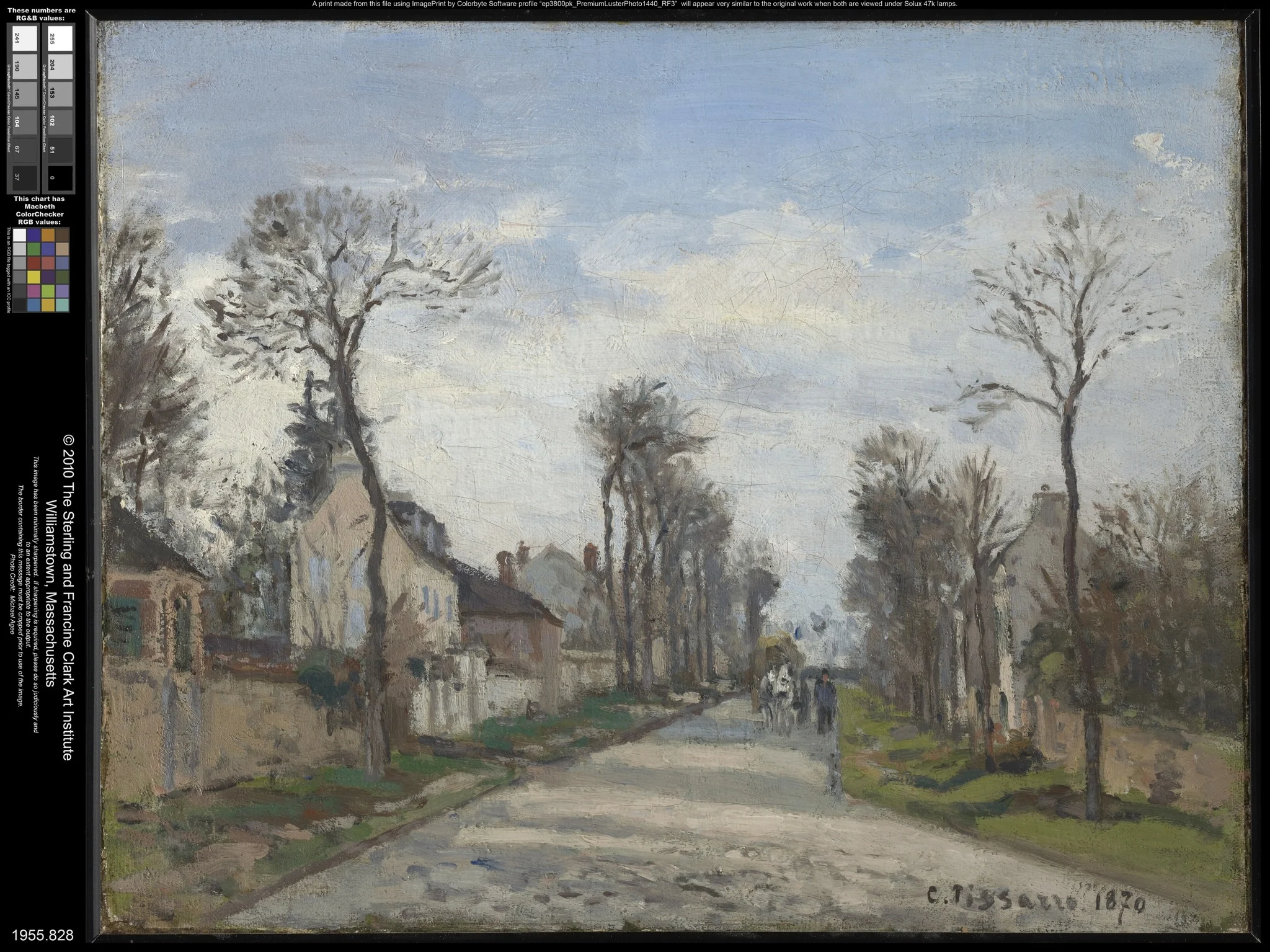 Route de Versailles, Louveciennes, by Camille Pissarro, oil, 1870