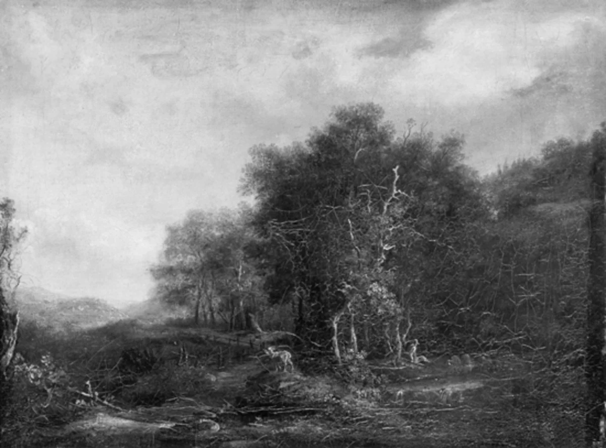 Komponierte Landschaft mit Hirt, Ziege und Schafen, by Heinrich Wüest, oil, 1791