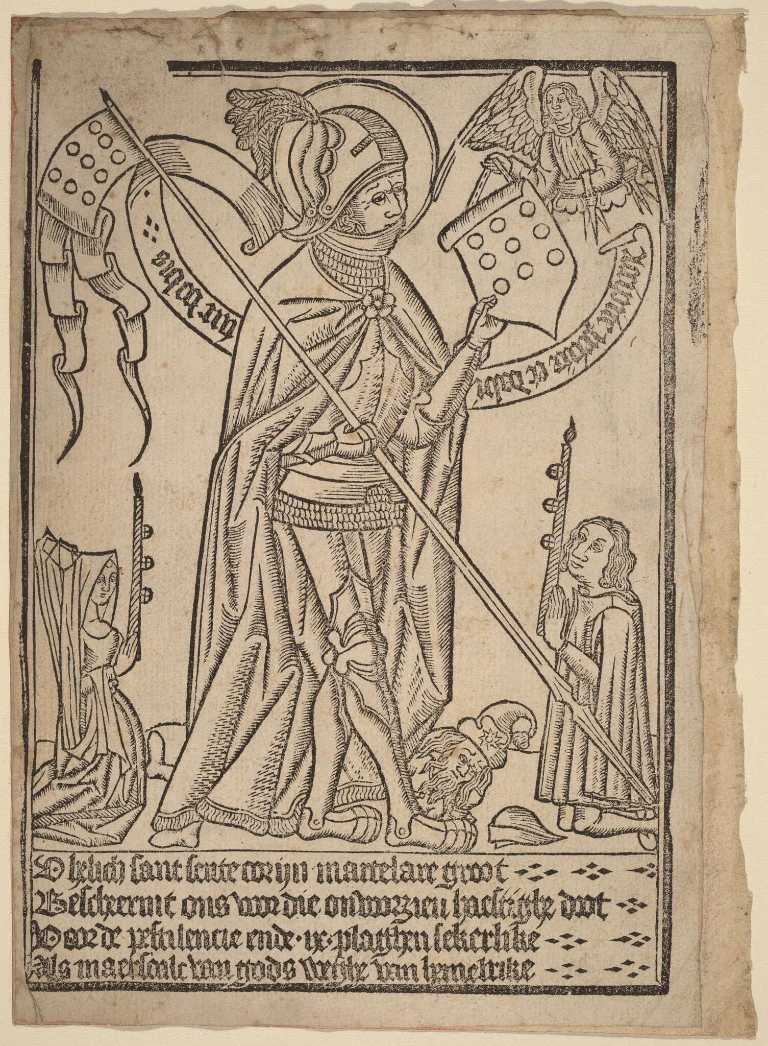 Saint George (?), by Netherlandish 15th Century, ink, 1490
