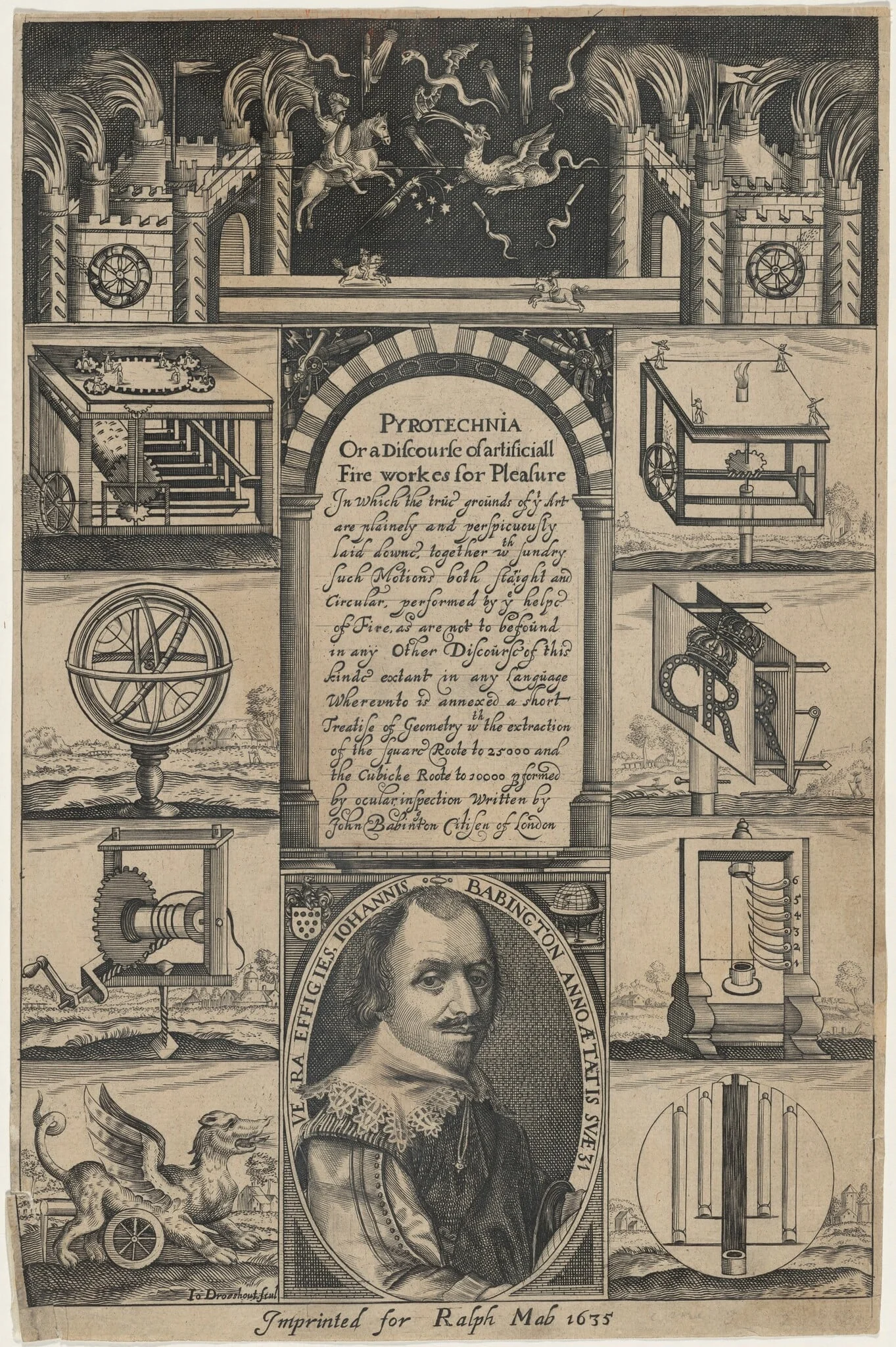 Pyrotechnia, by John Droeshout, ink, 1635