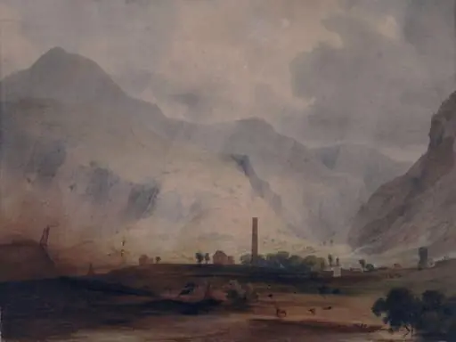 Vale of Glendalough, County Wicklow, with the round tower