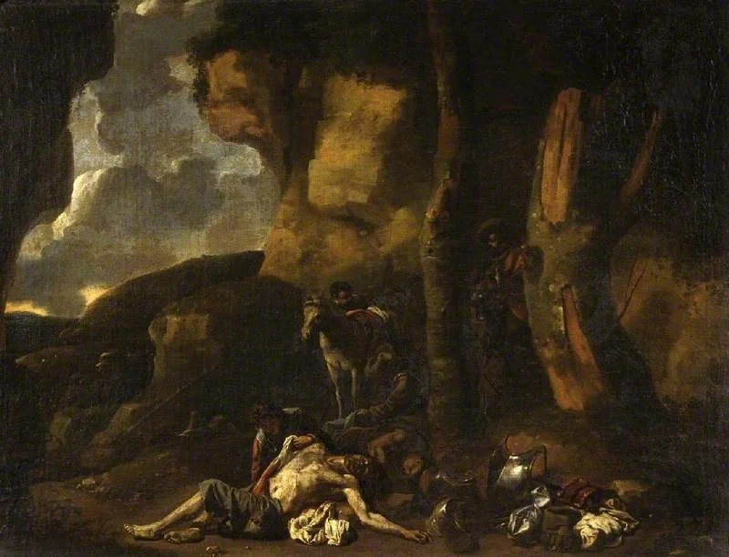 A bandits' cave, by Sébastien Bourdon, oil, 1635
