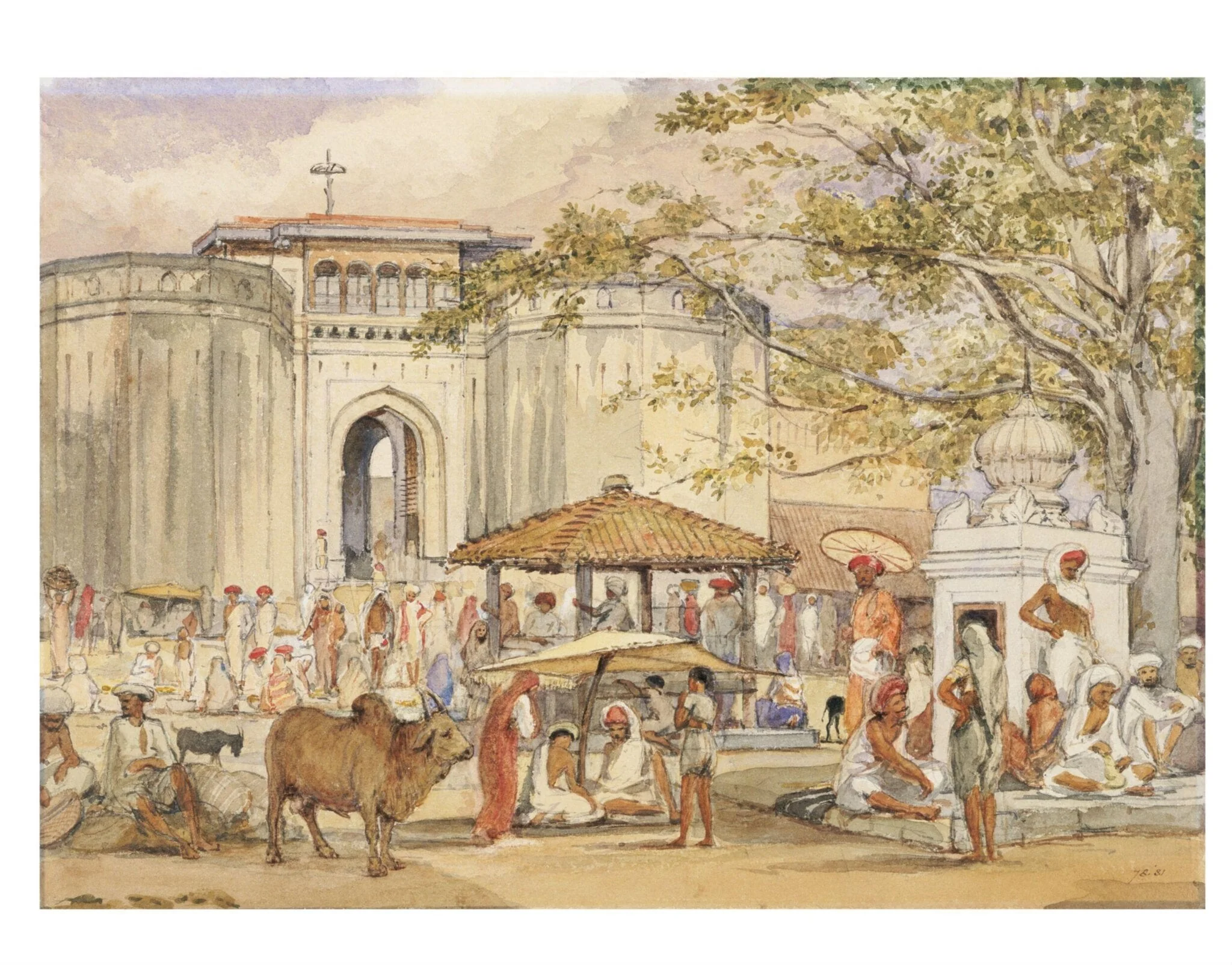 Gateway to the Shanwar Palace, by William Carpenter, paint, 1850