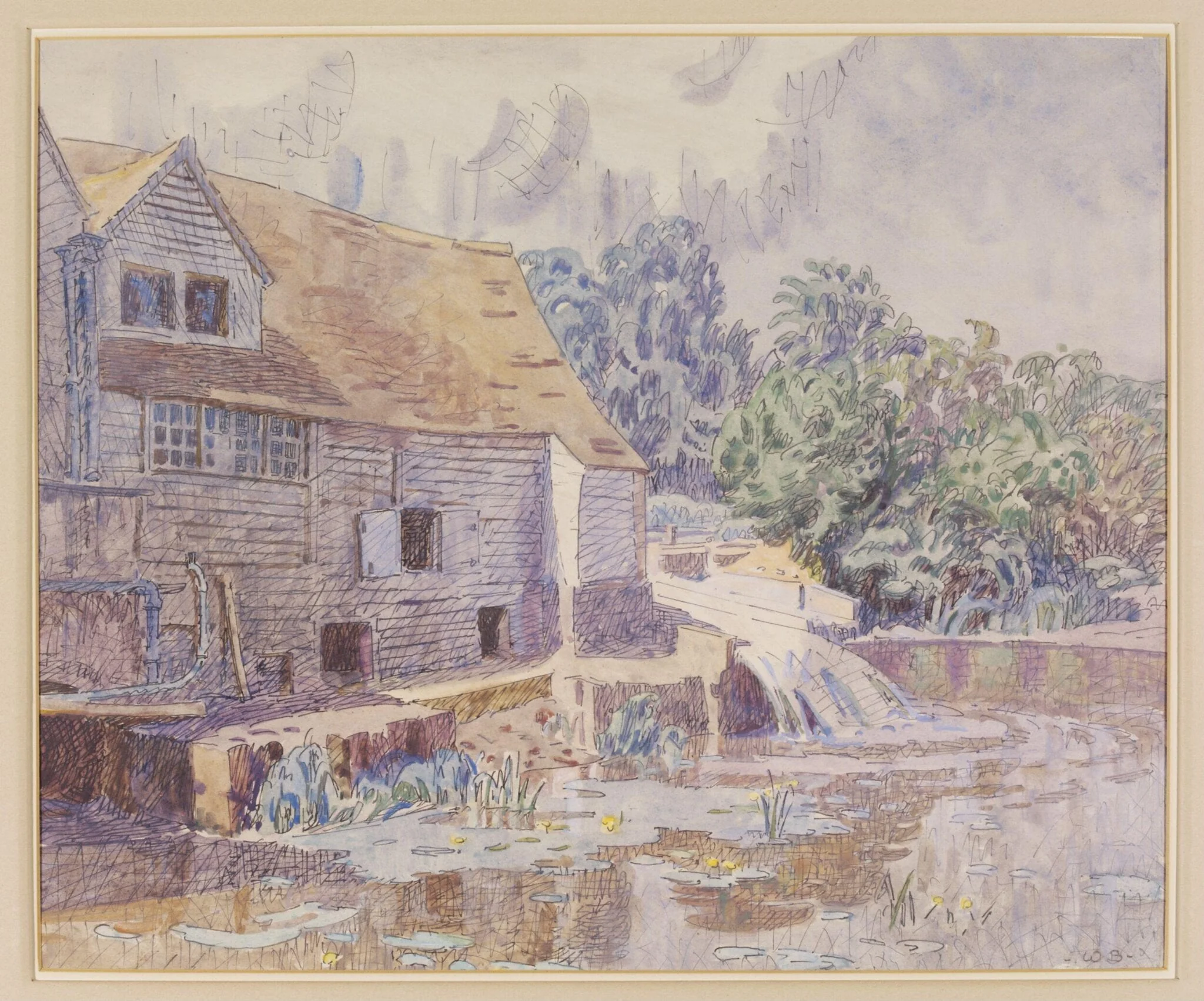 A Mill at Braintree, by Walter Bayes, watercolor, 1940