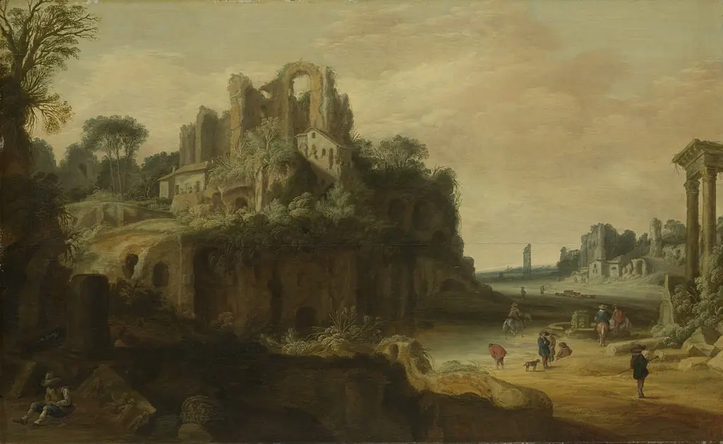 Roman landscape with the Palatine (left) and the parts of the Forum Romanum (right)