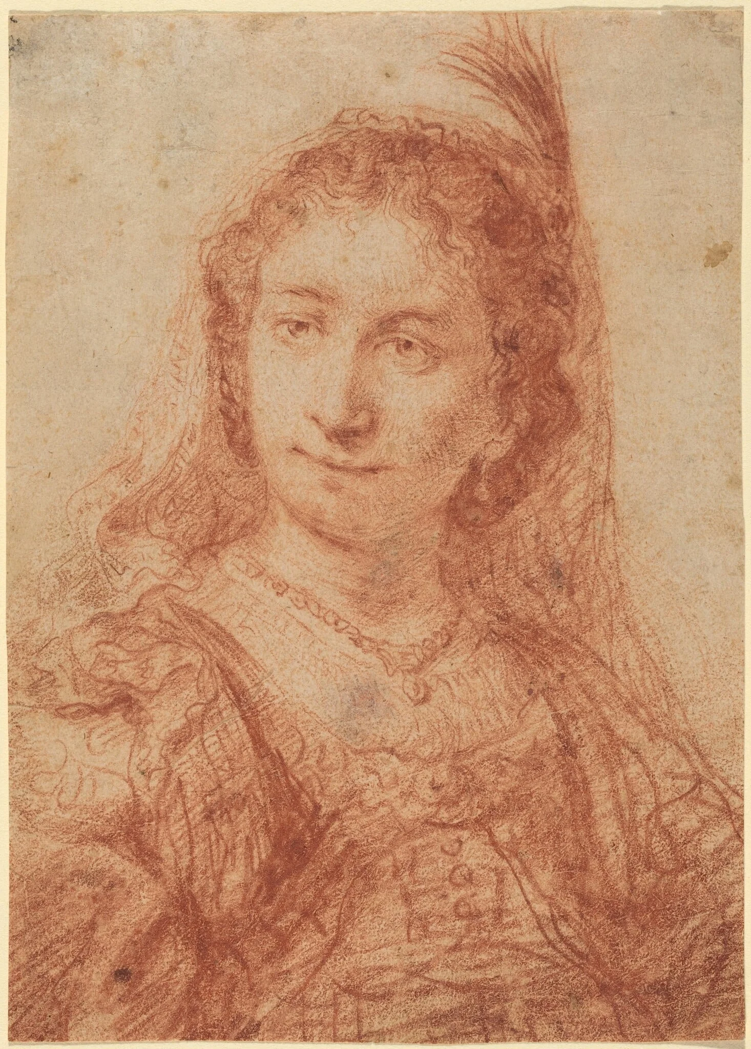 Saskia, by Govaert Flinck, chalk, 1638