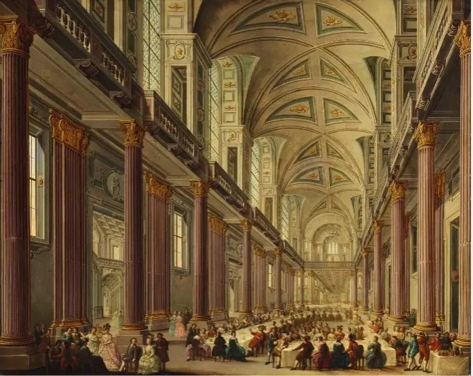 An Interior with a Banquet Taking Place