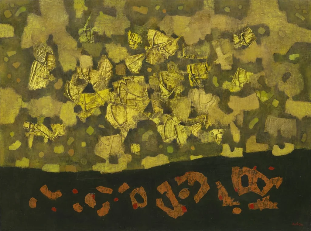 Untitled, by Mordecai Ardon, oil, 1966
