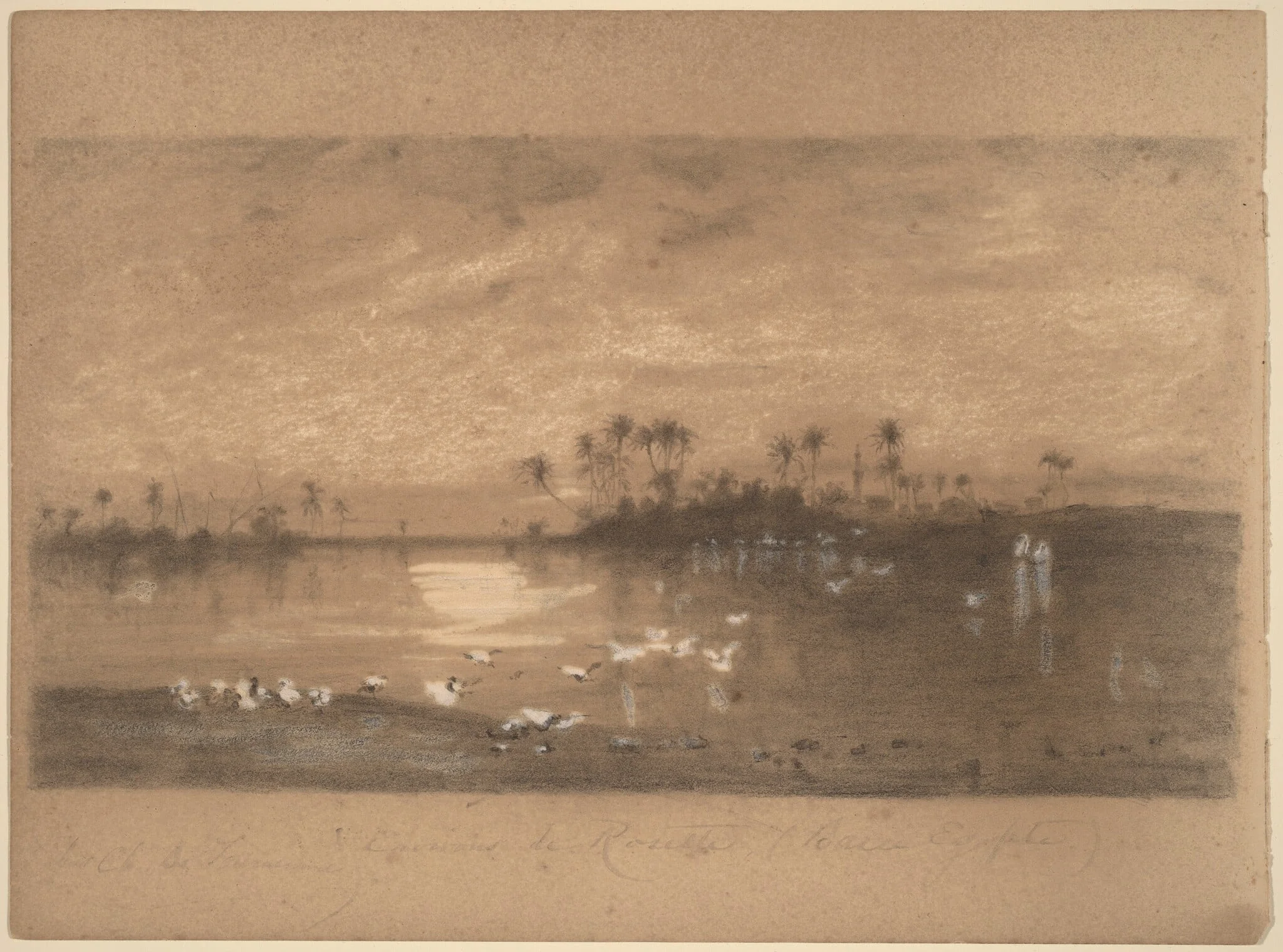 Rosetta, Egypt, by Charles J. Bridgman, graphite, 1872