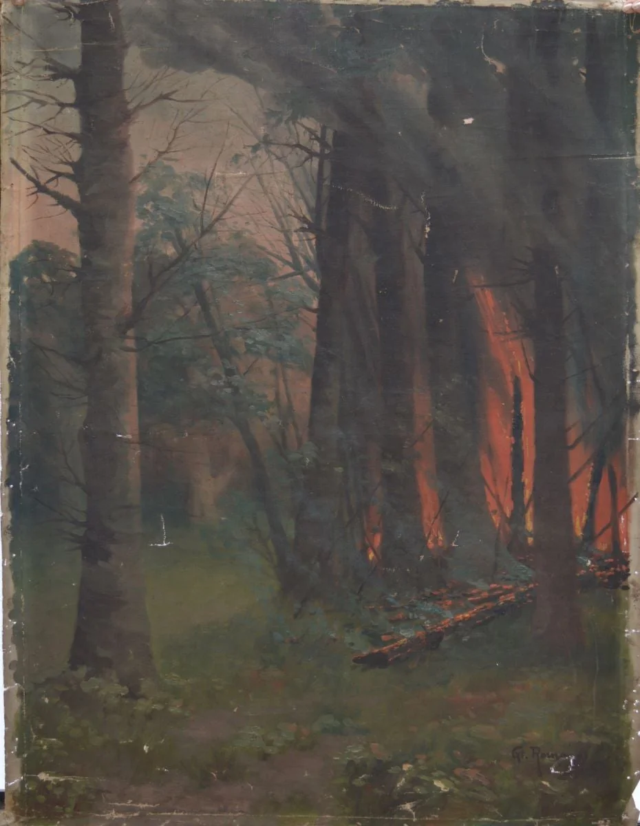 Pădure în flăcări, by Grigore Romano, unspecified, 1906