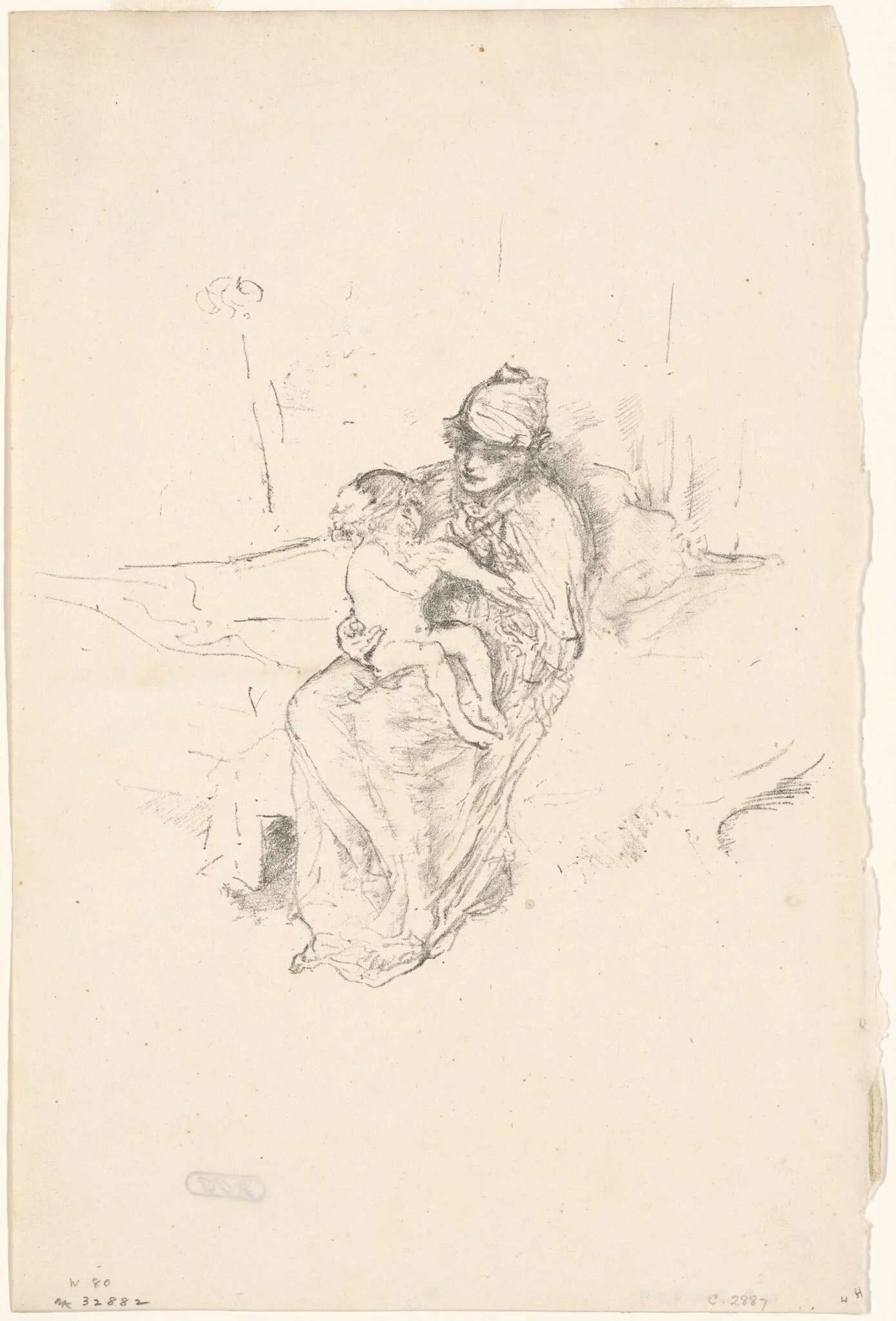 Mother and Child, No. 1, by James McNeill Whistler, ink, 1893