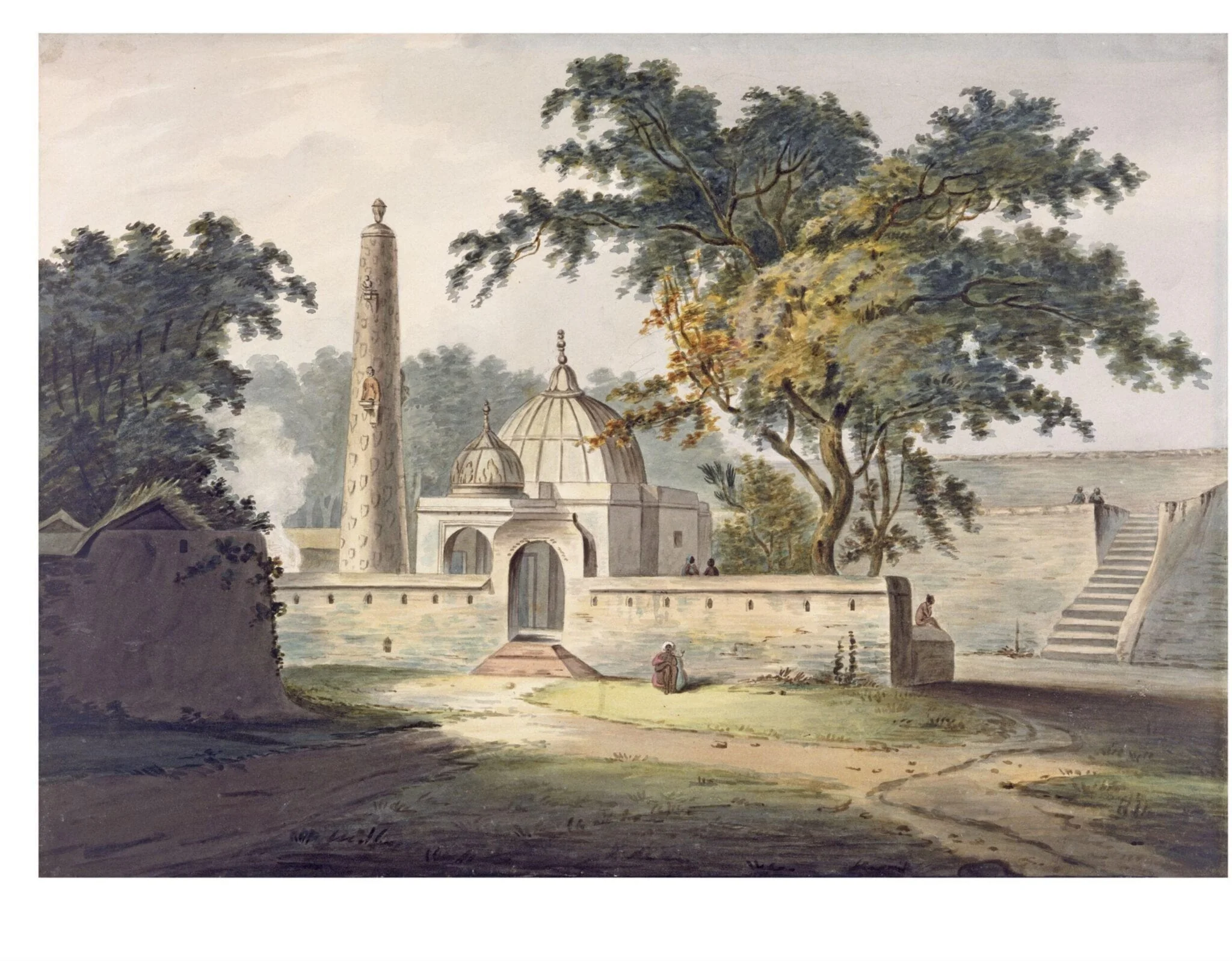 Tomb of an unidentified Muslim saint at Anupshahr, by William Orme, paint, 1802