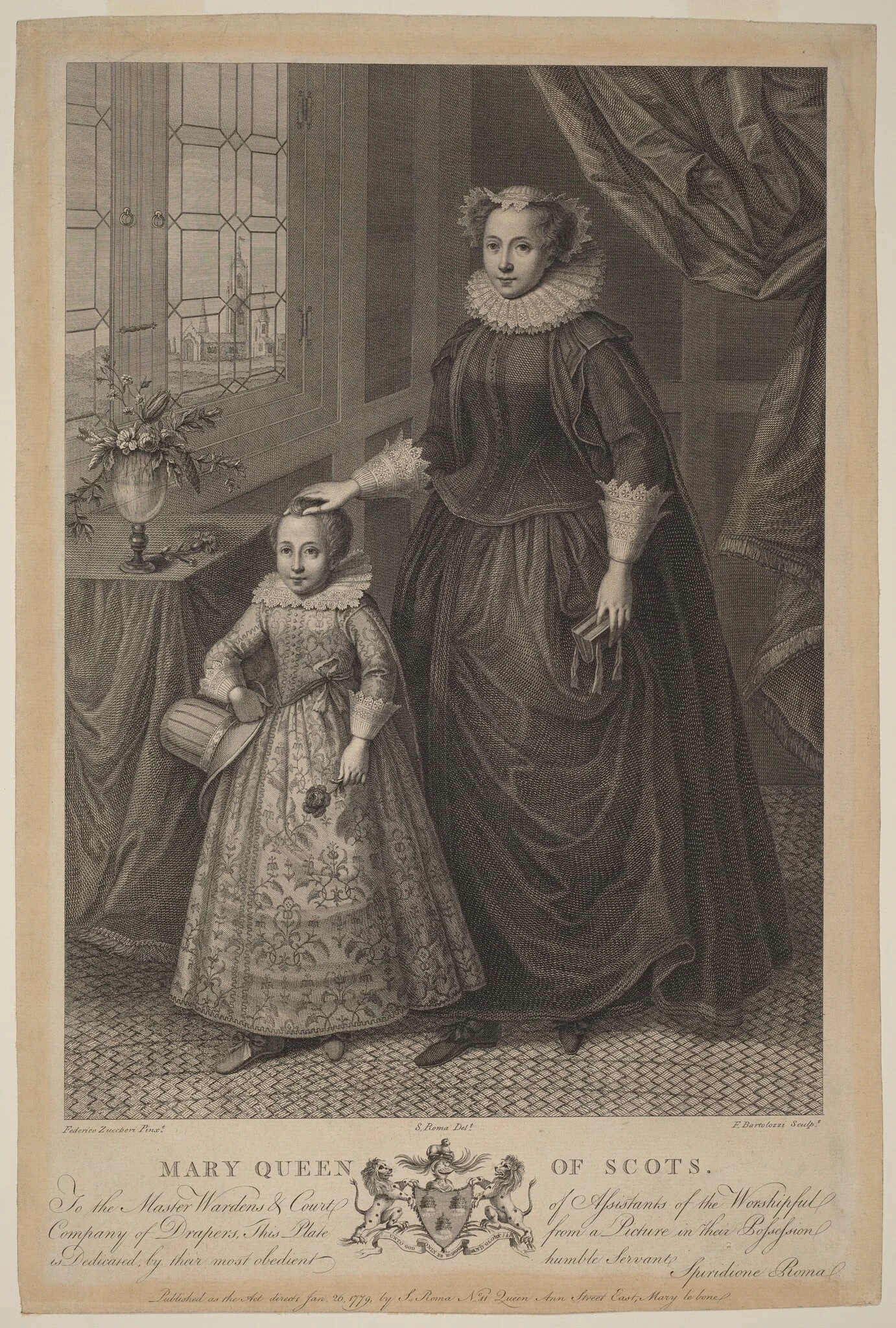 Mary, Queen of Scots, by Francesco Bartolozzi, ink, 1779