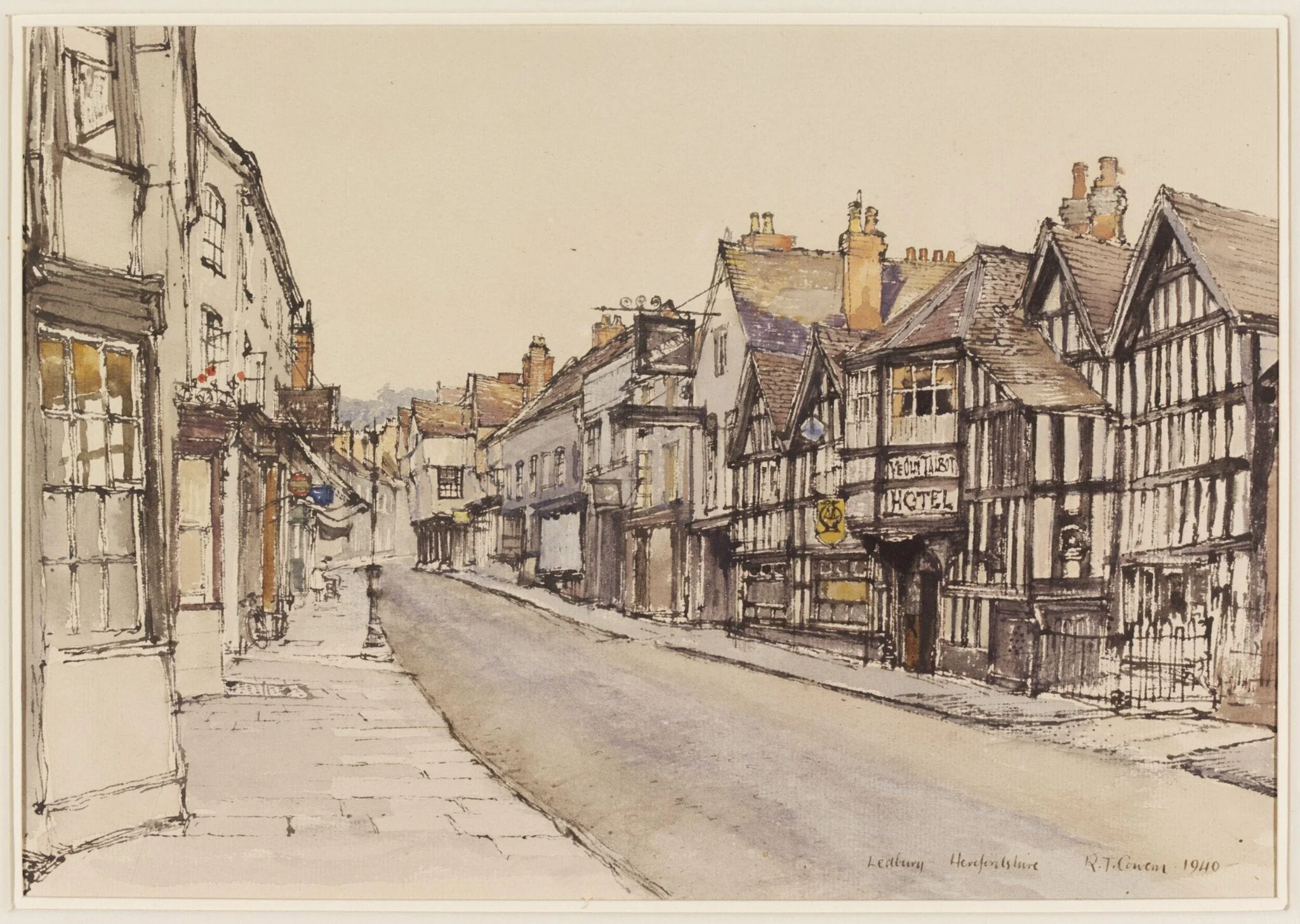 Ye Old Talbot Hotel, Ledbury, by Raymond Teague Cowern, watercolor, 1940