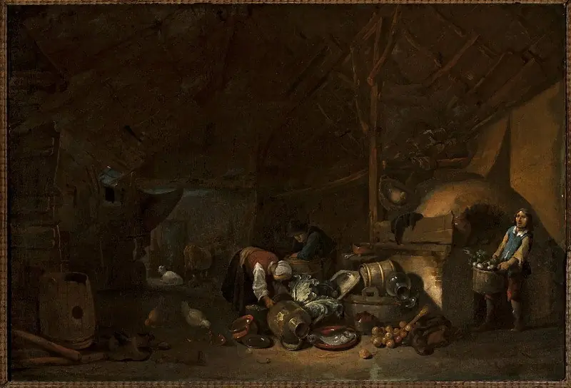 Inside a shed