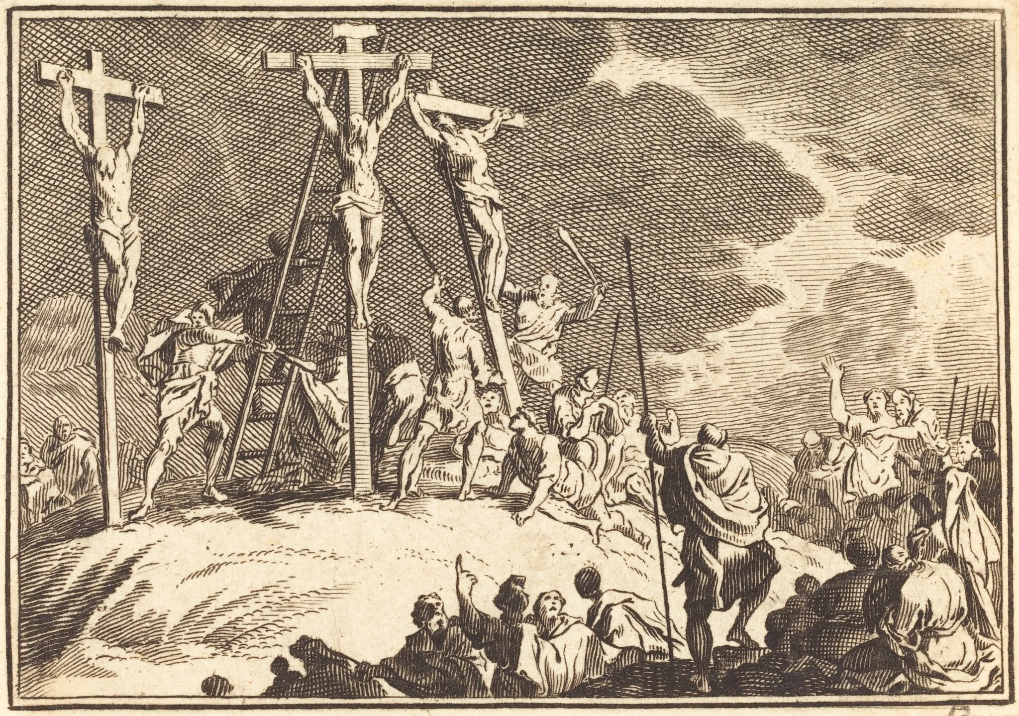 Piercing of Christ's Side, by French 17th Century, ink, 1650