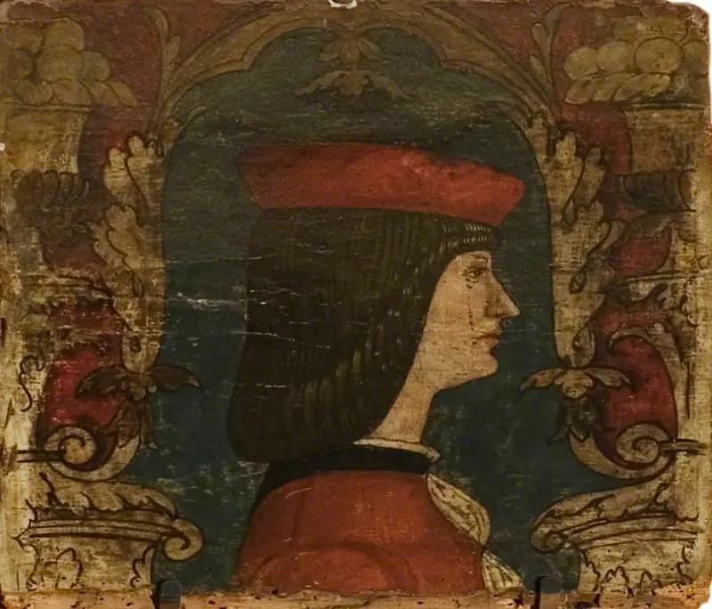 Profile Bust of a Man Facing Right (one of 29 painted panels from a frieze)