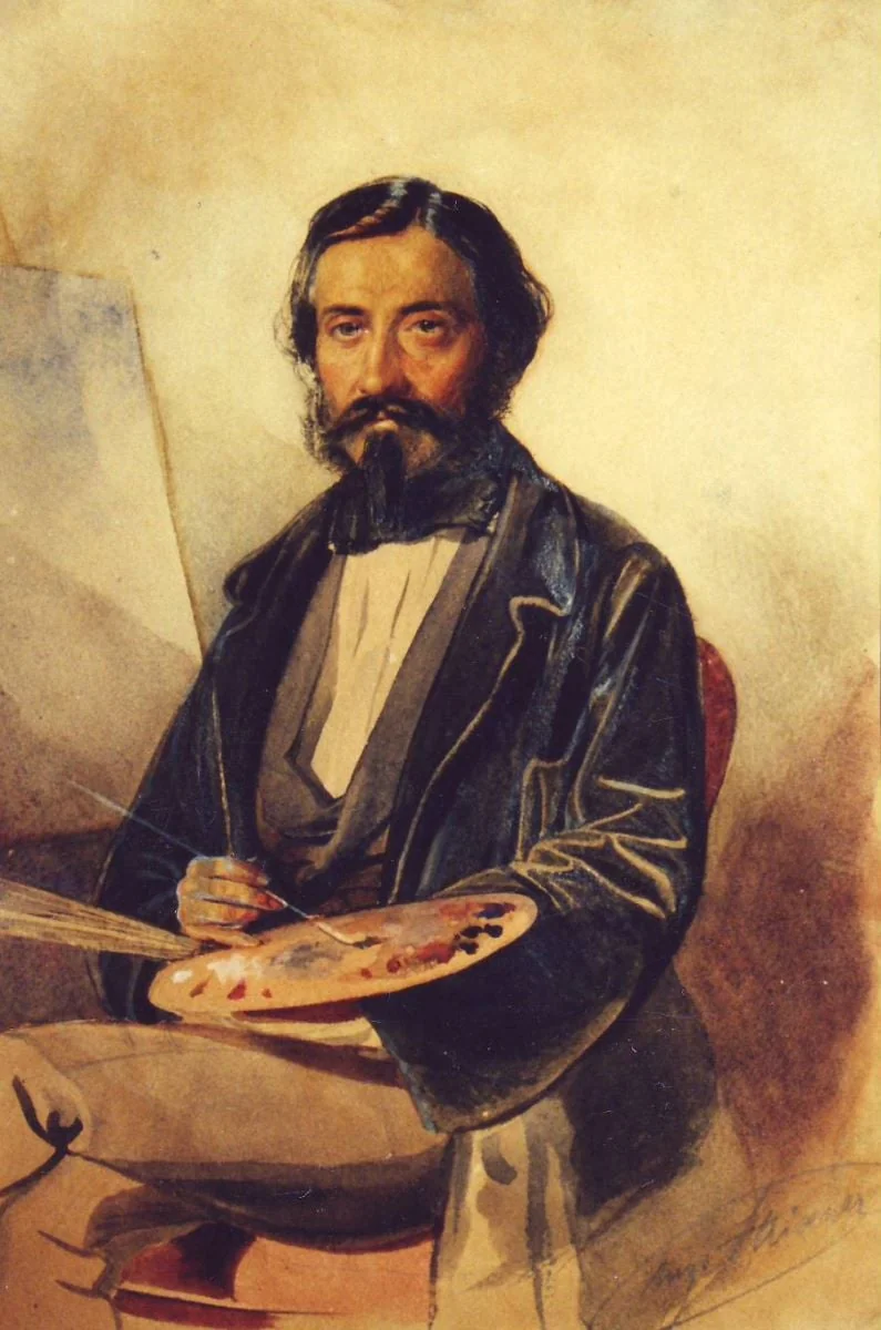 Portretul pictorul Gh. Tattarescu, by August Strixner, 1850