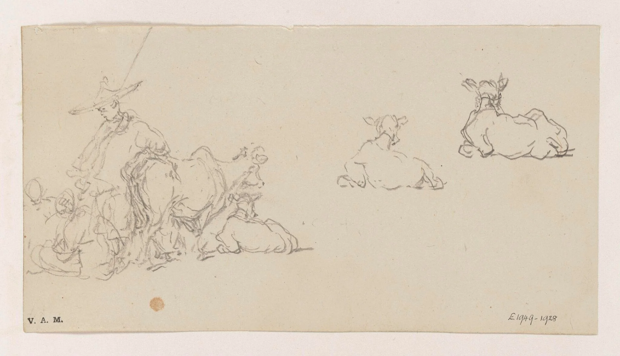 Sketches of Chinese figures and cows, by George Chinnery, 19