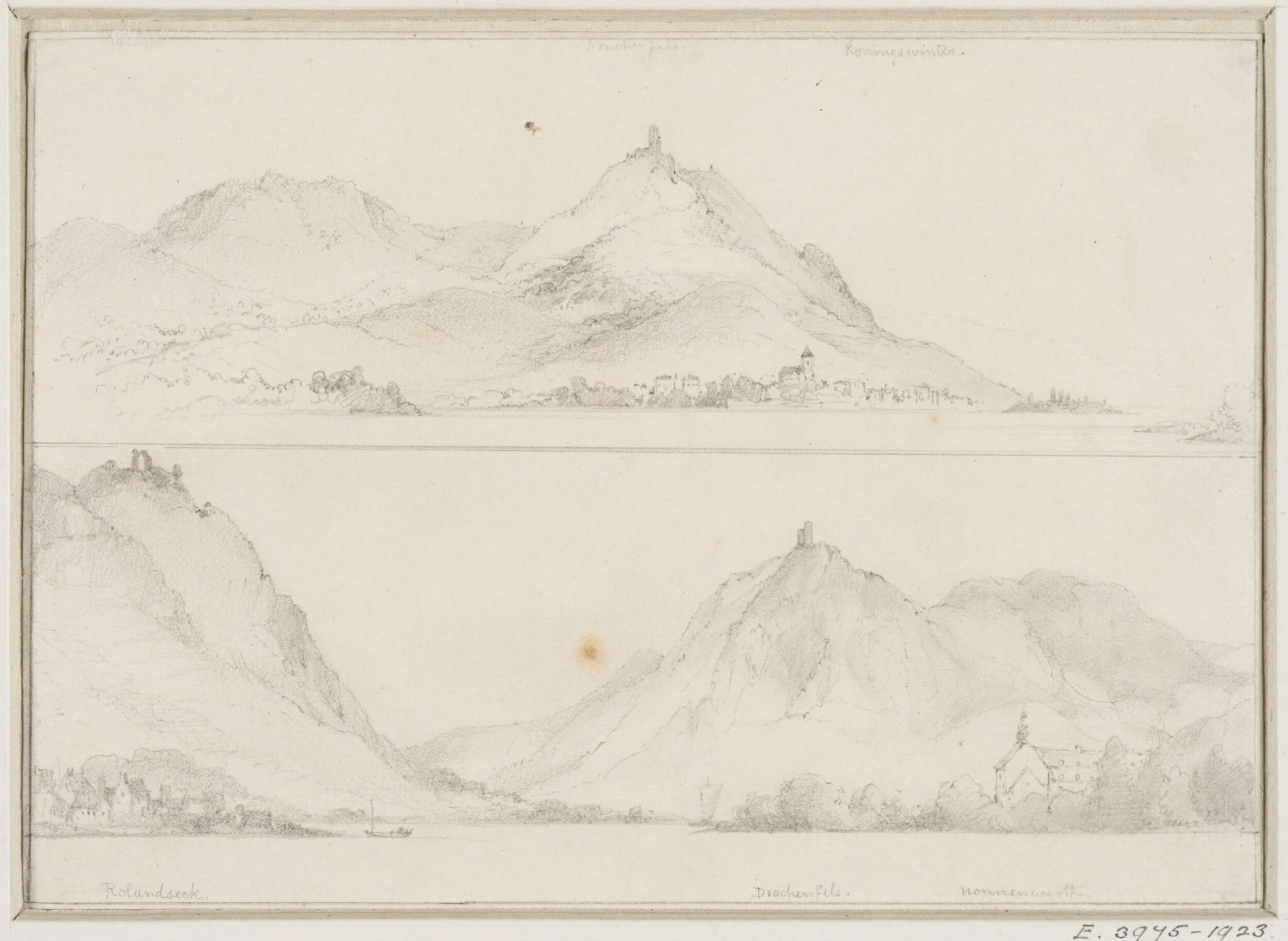View of the Drachenfels and Königswinter, by Edward William Cooke, 1850