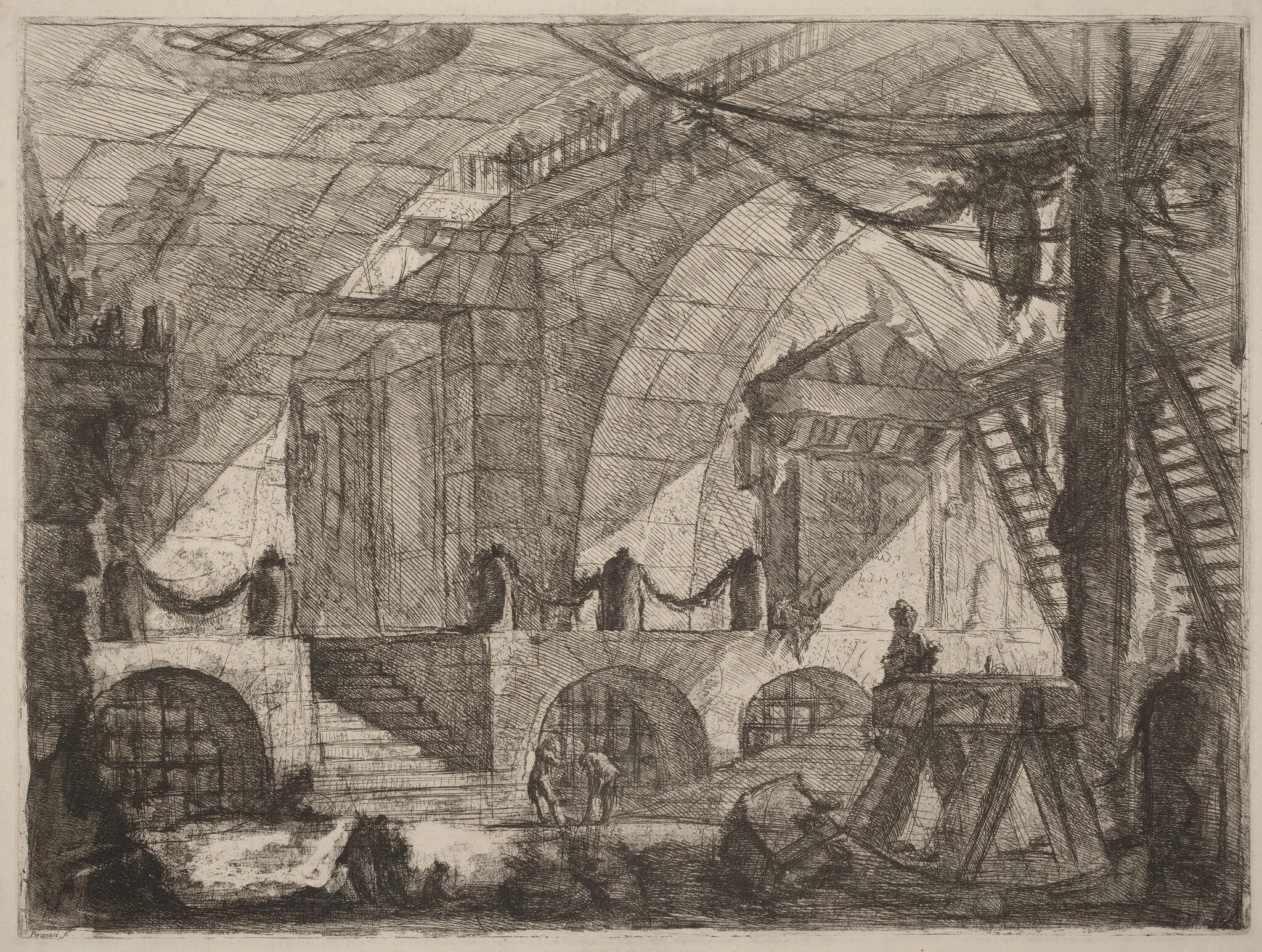 The Sawhorse, by Giovanni Battista Piranesi, ink, 1754