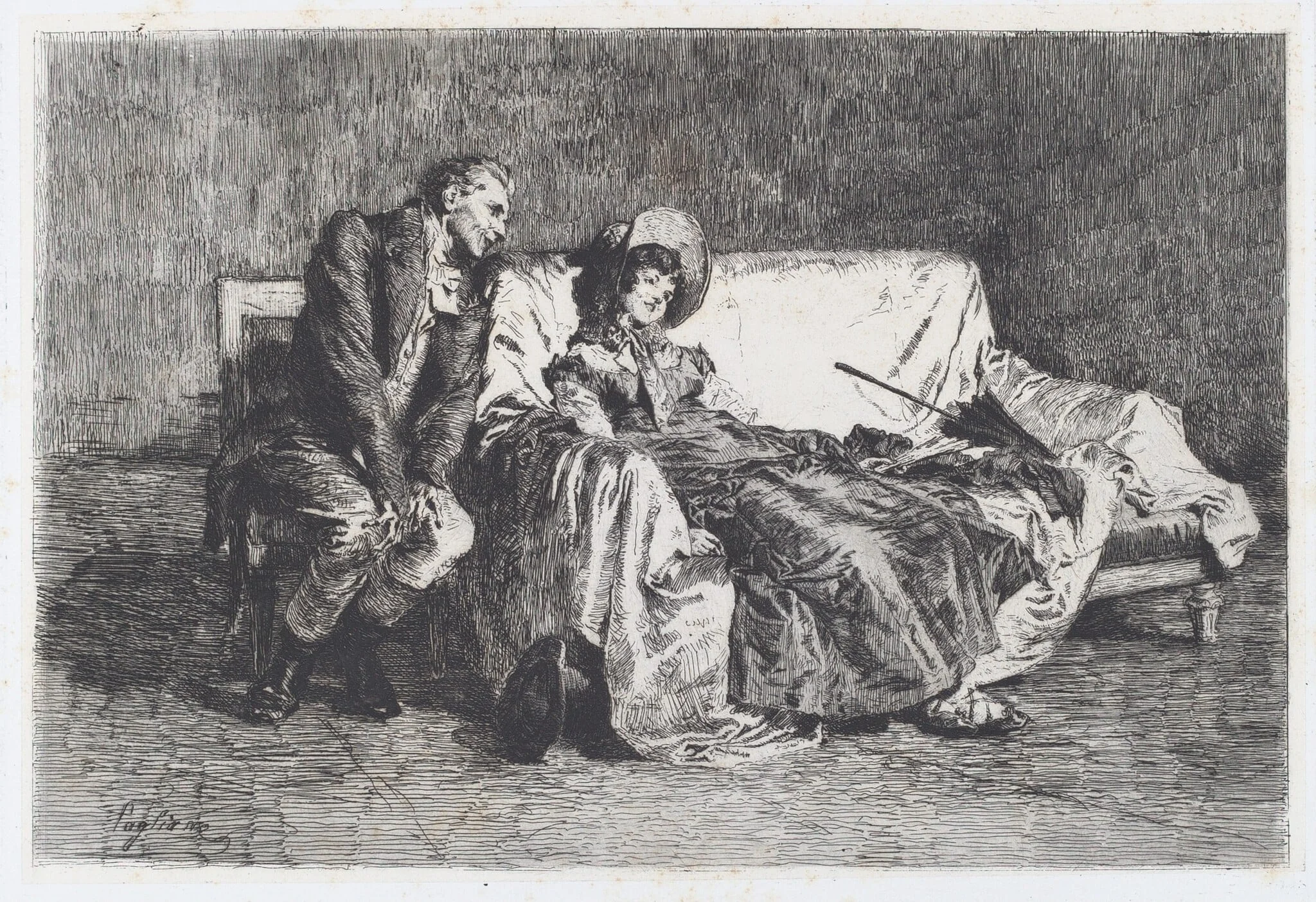 Indian Summer [L'estate di San Martino], by Eleuterio Pagliano, ink, 1883