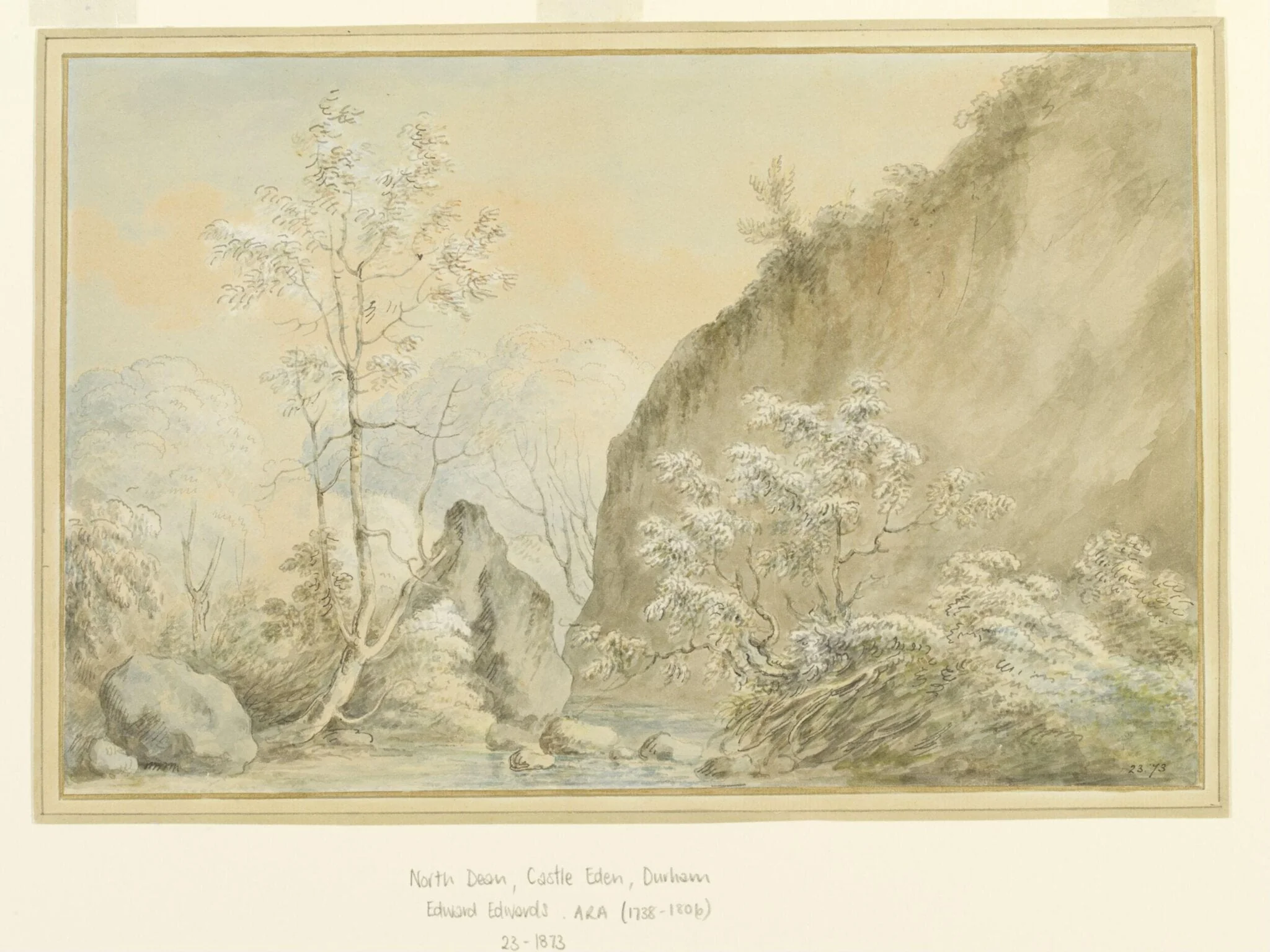 North Dean, Castle Eden, Durham, by Edward Edwards, watercolor, 1750