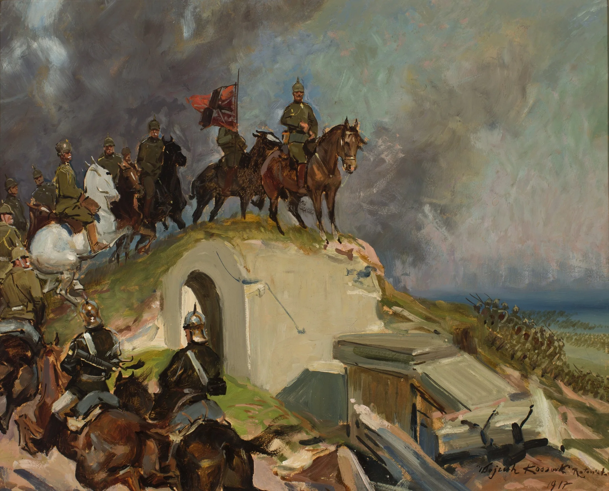 Battle Scene from the First World War, by Wojciech Kossak, unspecified, 1917
