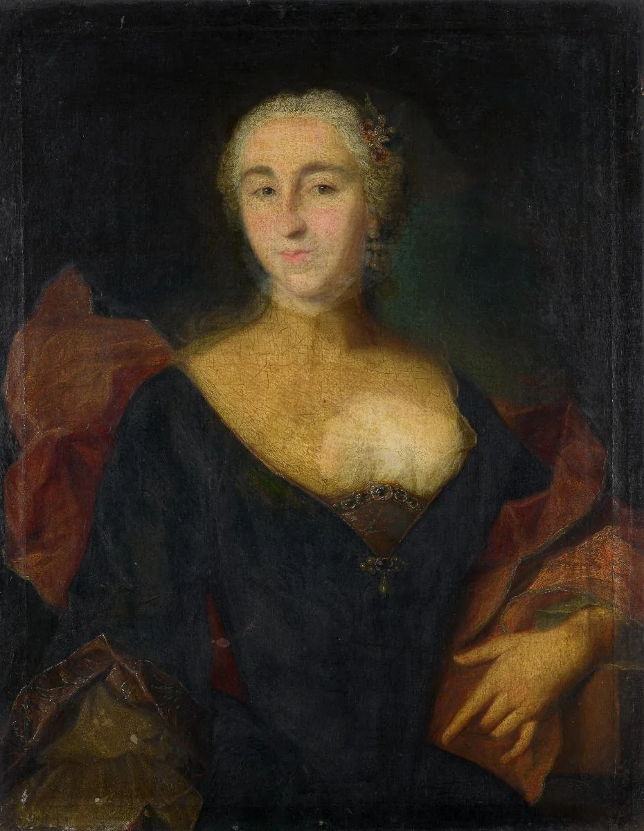 Bildnis einer jüngeren Dame, by Johann Rudolf Dälliker, oil, 1750