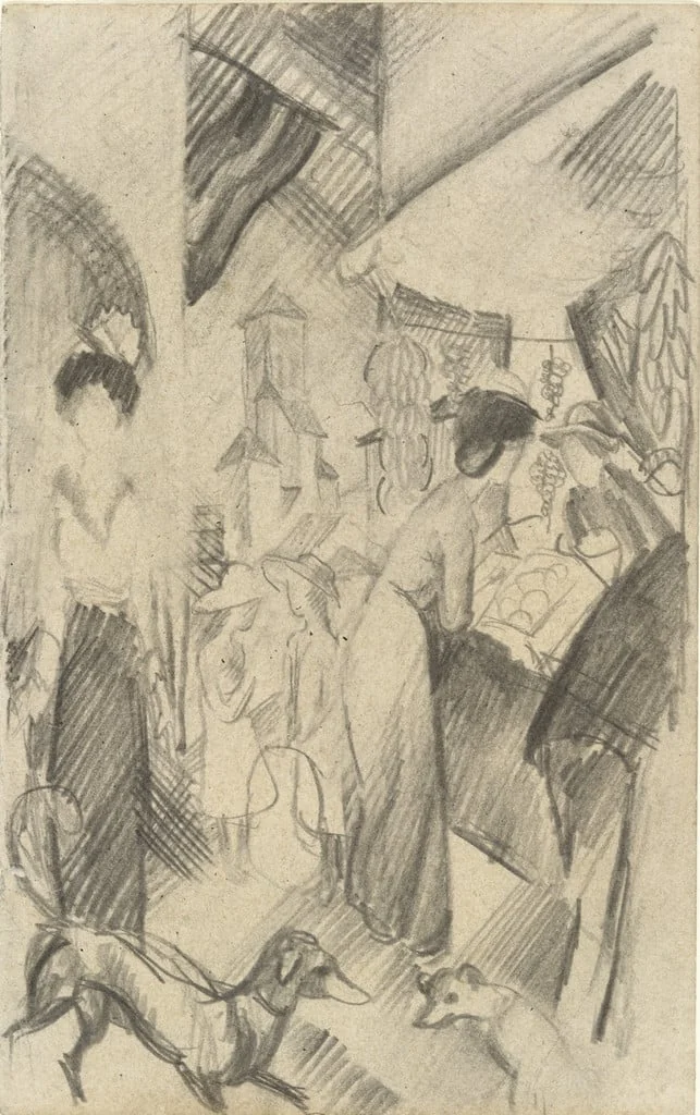 Untitled, by August Macke, graphite, 1914
