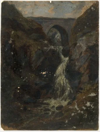 Rocky Waterfall, by William Howis senior, unspecified, 1849