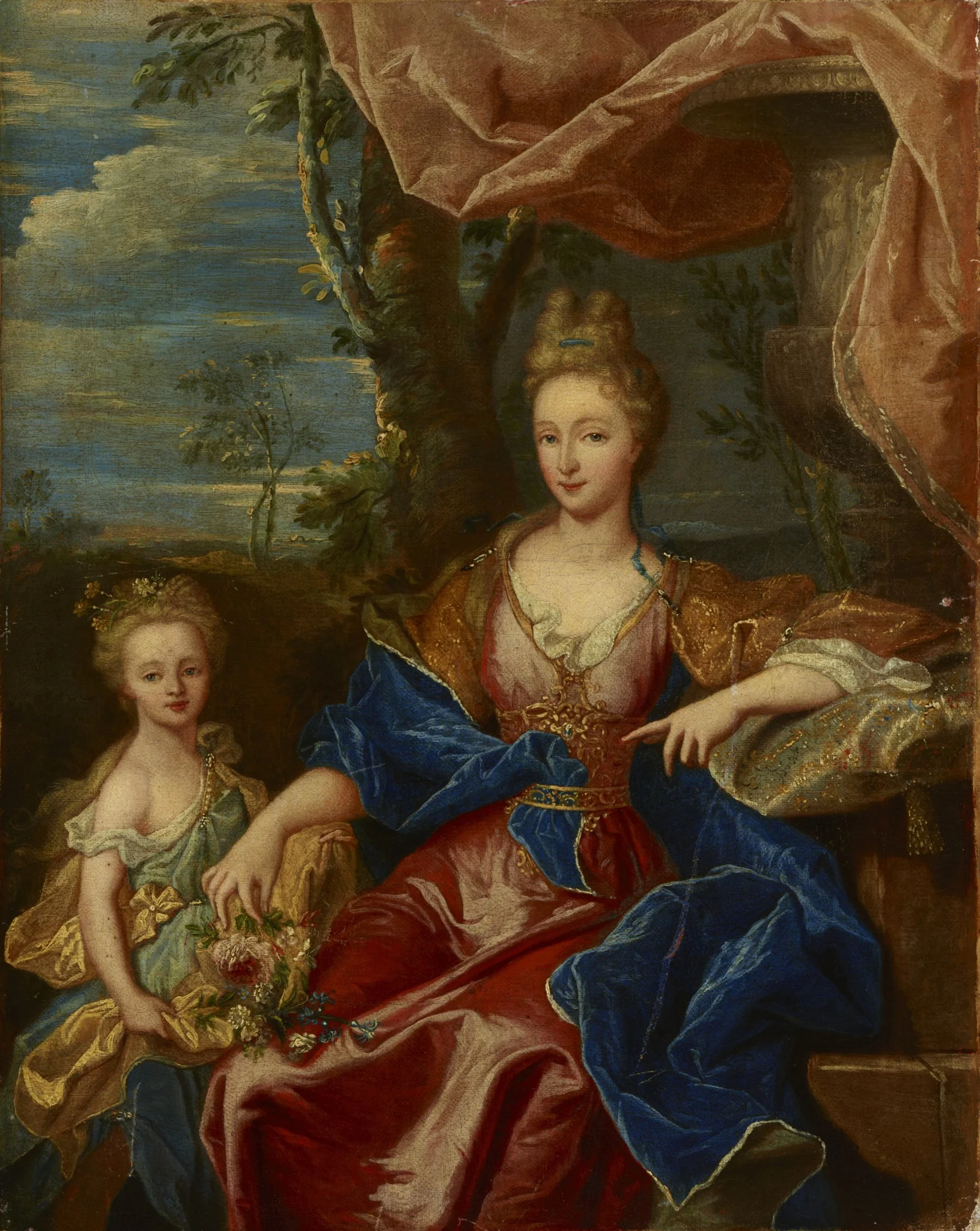 Portrait of a Lady with a Child, by Unknown, oil, 1715