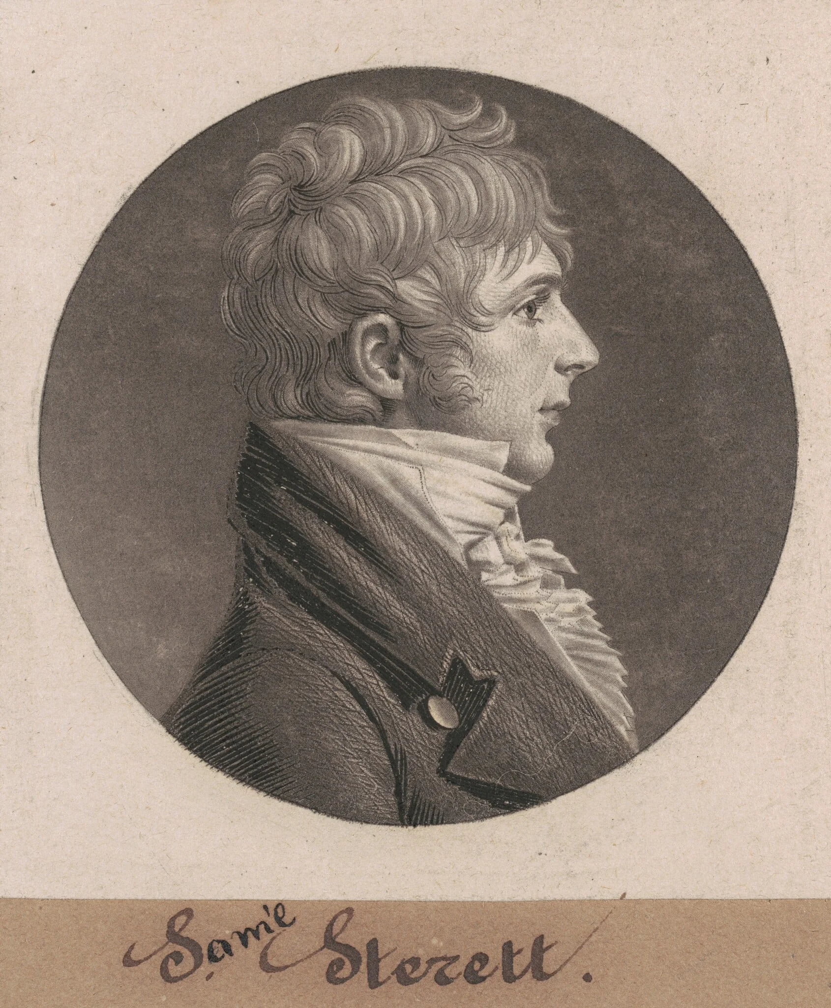 S. Sterett, by Charles Balthazar Julien Févret de Saint-Mémin, ink, 1804